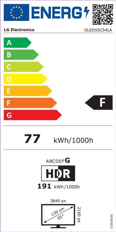 Etiqueta de Eficiencia Energética - OLED55C54LA