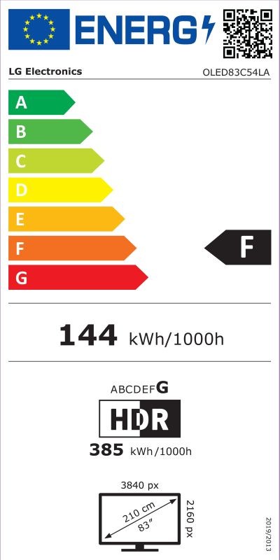 Etiqueta de Eficiencia Energética - OLED83C54LA