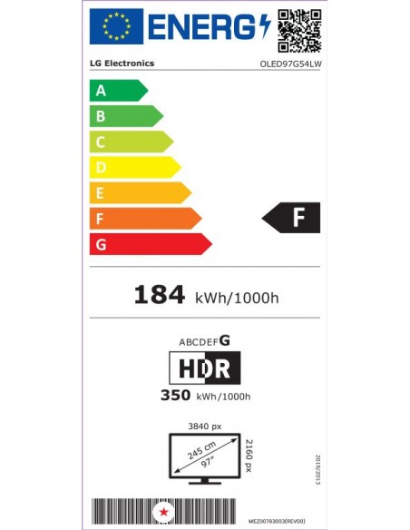 TV OLED - LG OLED97G54LW, 97", EVO,...
