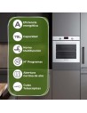 Horno Multifunción - ASPES AHM10800DCCB, Cristal Blanco, 78L, Eficiencia A