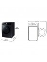 Lavadora Libre Instalación - SAMSUNG WF20DG8650BVU3, Negro, 20 kg, Eficiencia A