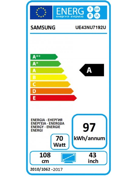TV LED - SAMSUNG UE43NU7192, 43", 4K...