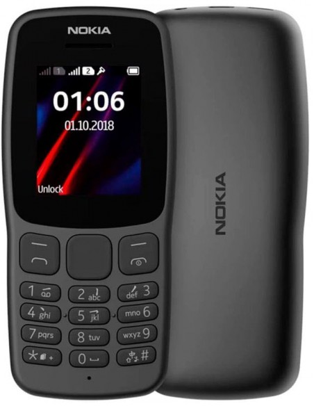 Móvil - NOKIA 106, Negro, 1.8", 800 mAh,