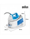 Centro de planchado - BRAUN IS1012BL, 2400W, 1,5L, 340 g/min
