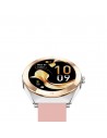 Smartwatch - KSIX LYA, Rosa 1.19", 2 Correas Metal