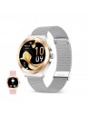 Smartwatch - KSIX LYA, Rosa 1.19", 2 Correas Metal