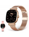 Smartwatch - KSIX IRIA, Rosa, 1.7", 2 Correas Metal, IP67, Bluetooth
