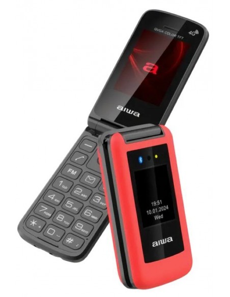 Teléfono Móvil - AIWA FP-30-4G, Rojo,...