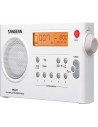 Radio Despertador Portátil - SANGEAN PR-D7, Blanco, LCD