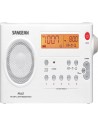 Radio Despertador Portátil - SANGEAN PR-D7, Blanco, LCD