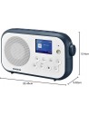 Radio Portátil - SANGEAN, DPR-42BT, Blanco Azul, Recepción Digital DAB+