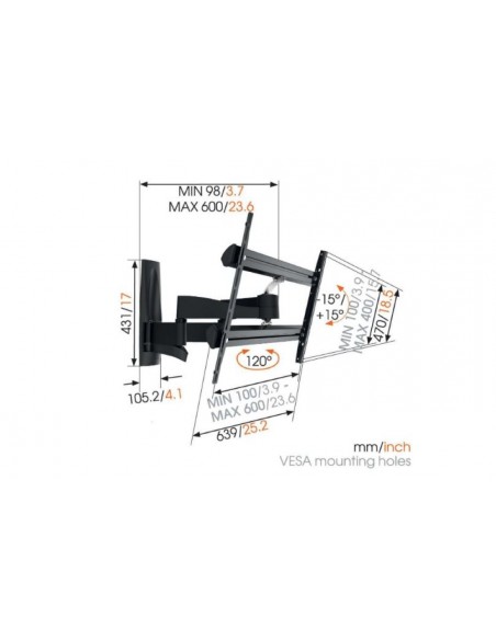 Soporte TV - VOGEL'S, 3350, Negro,...