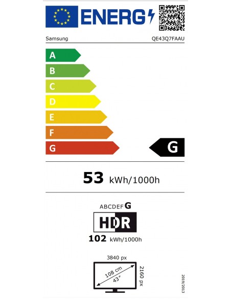 TV LED - SAMSUNG 43QF7UXXH, 43", 4K...