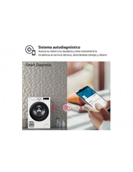 Lavadora -  LG F4WR5010A6W, Blanco,...