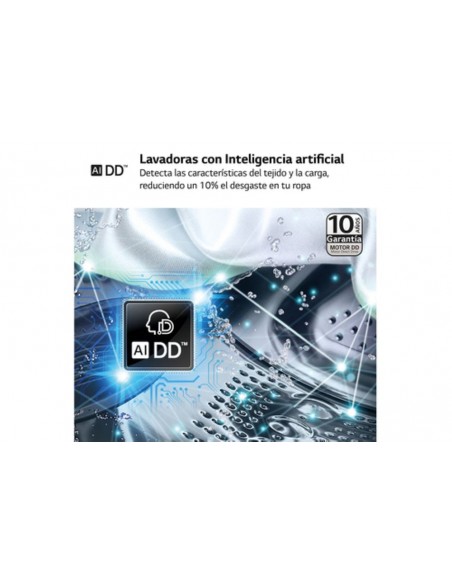 Lavadora -  LG F4WR5010A6W, Blanco,...