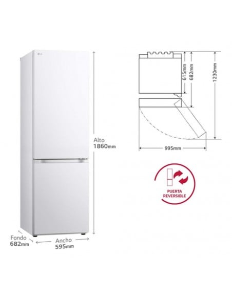 Combi - LG GBV3100ESW, Blanco, 186cm...