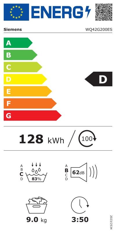Etiqueta de Eficiencia Energética - WQ42G200ES