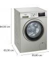 Lavadora Carga Frontal - SIEMENS WM14N29XEP, Acero Mate, 9 kg, 1400 rpm