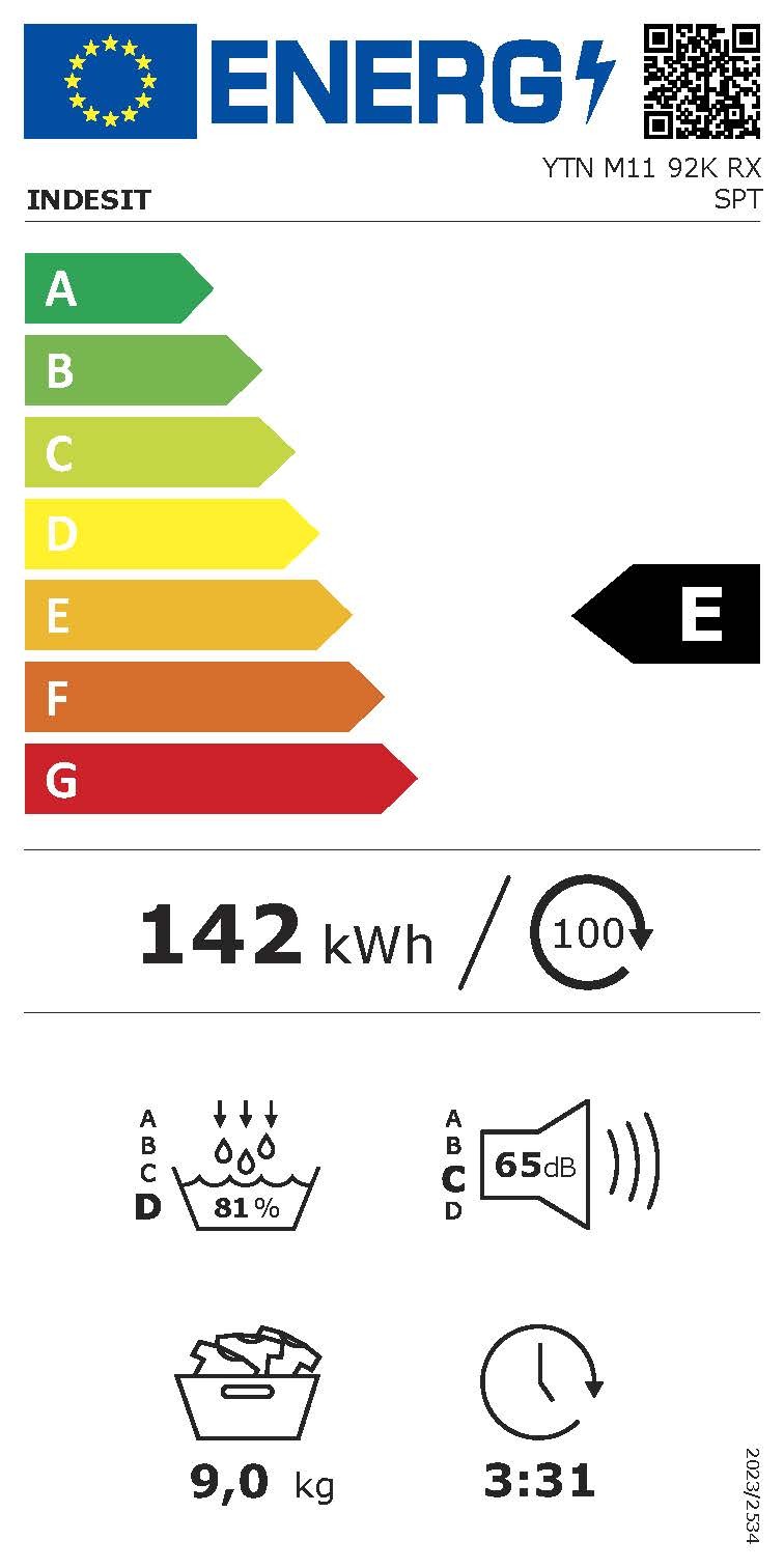 Etiqueta de Eficiencia Energética - YTN M11 92K RX SP