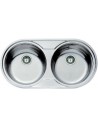 Fregadero Sobre Encimera - TEKA DR-80 2, 2 Cubetas, Con Orificio, Inox, Mueble 80 cm