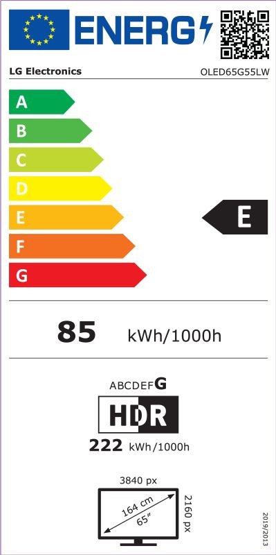 Etiqueta de Eficiencia Energética - OLED65G55LW