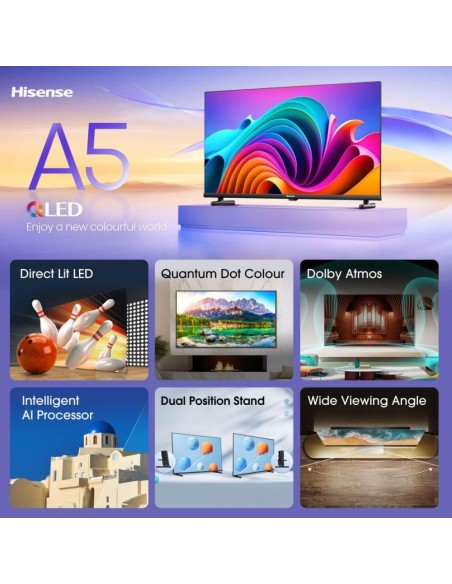 TV LED - HISENSE 32A5NQ, 32", VIDAA,...