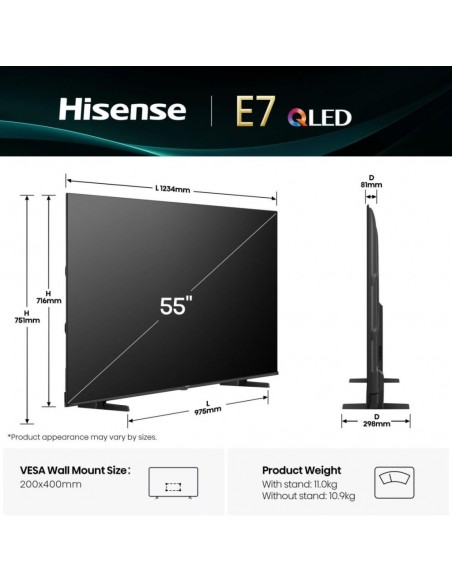 TV QLED - HISENSE TV06224576, 55",... TV QLED - HISENSE TV06224576, 55",...