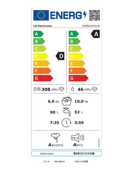 Lavadora Secadora - LG F4DR6010A1W,... Lavadora Secadora - LG F4DR6010A1W,...