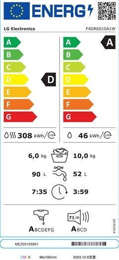 Etiqueta de Eficiencia Energética - F4DR6010A1W