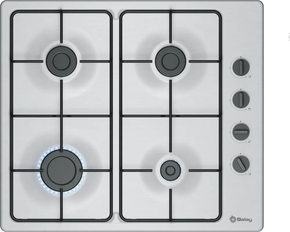 Balay – Placa de gas Balay, 60 cm, GasStop, Acero – 3ETX464BB.