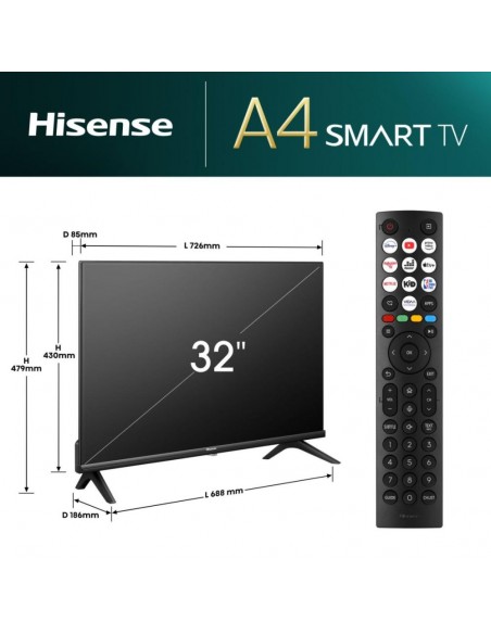 TV LED - HISENSE 32A4N, 32", HD... TV LED - HISENSE 32A4N, 32", HD...