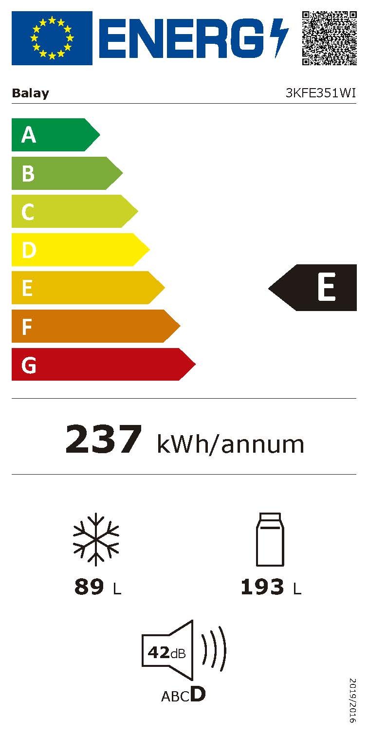 Etiqueta de Eficiencia Energética - 3KFE351WI