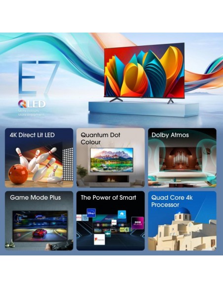 TV QLED - HISENSE 50E77NQ, 50", 4K...