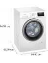 Lavadora Libre Instalación - SIEMENS WM12N265ES, Blanco, 8 Kg, 1200 rpm