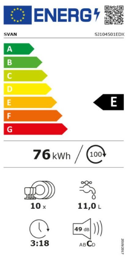 Etiqueta de Eficiencia Energética - SJ104501EDX