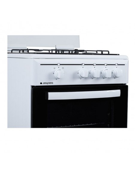 Cocina Gas - ASPES AKG4501, Blanco, 4...