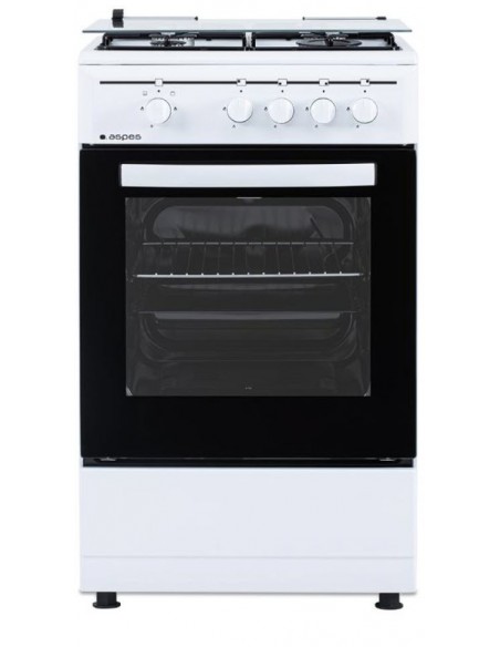 Cocina Gas - ASPES AKG4501, Blanco, 4...