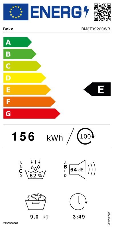 Etiqueta de Eficiencia Energética - BM3T39220WB