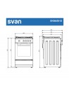 Cocina Gas Butano - SVAN SKM4501X, 4 Fuegos, Inox, 60 cm ,Wok