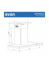 Campana Decorativa - SVAN SCPT901AX, 90 cm, Inox, 642 m³/h