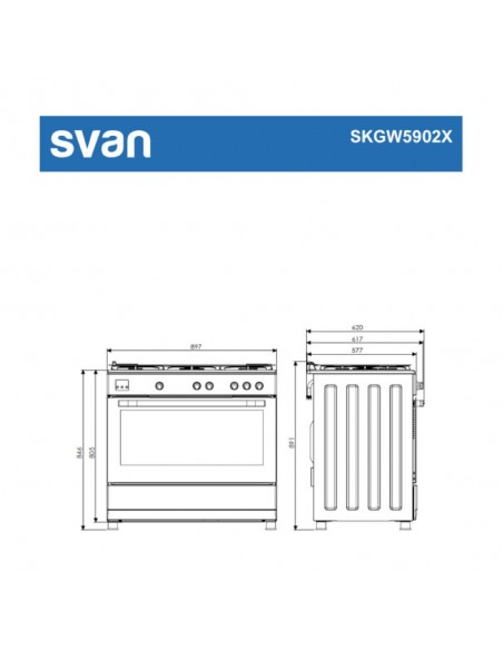 Cocina Gas SVAN Butano - SKGW5902X, 5...