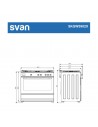 Cocina Gas SVAN Butano - SKGW5902X, 5 Fuegos, Inox, 90 cm, Wok