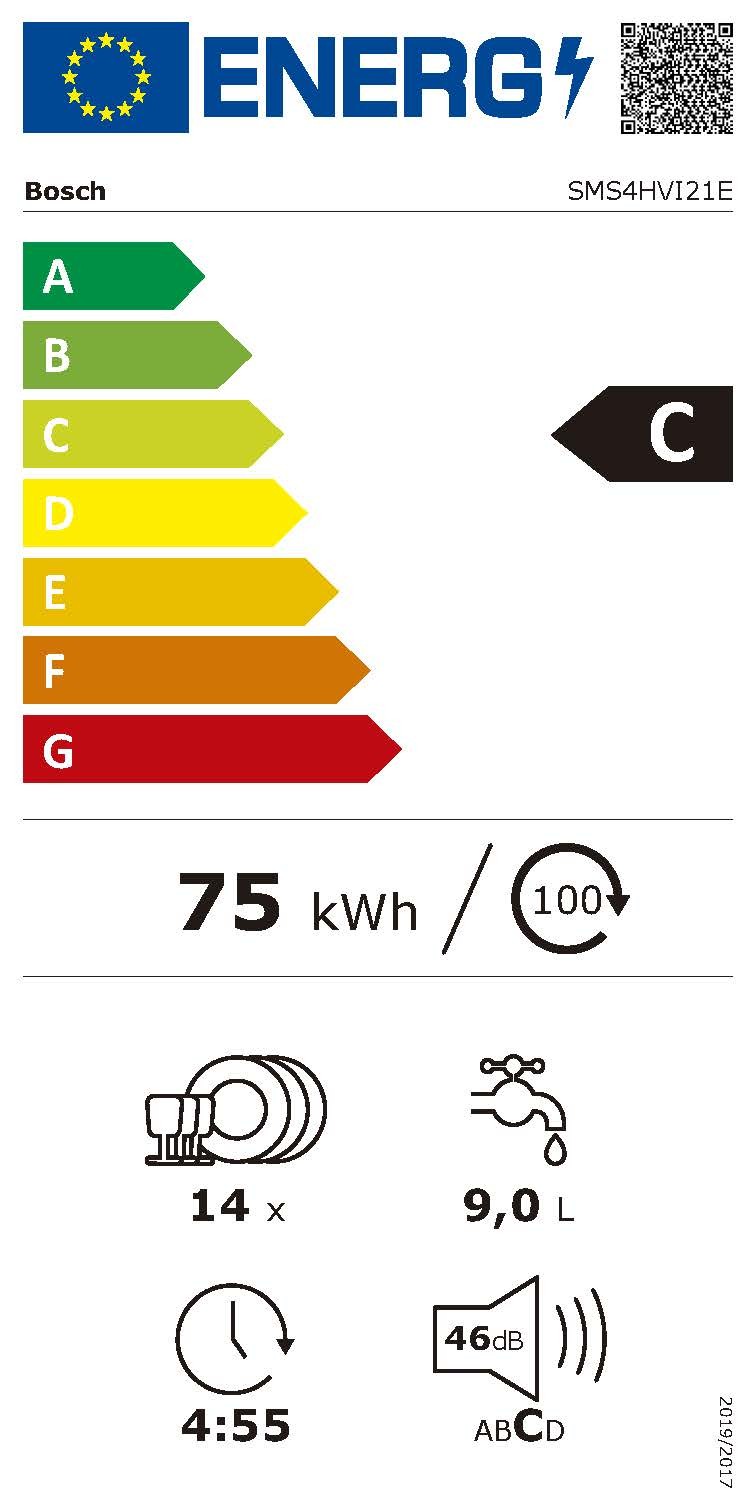 Etiqueta de Eficiencia Energética - SMS4HVI21E