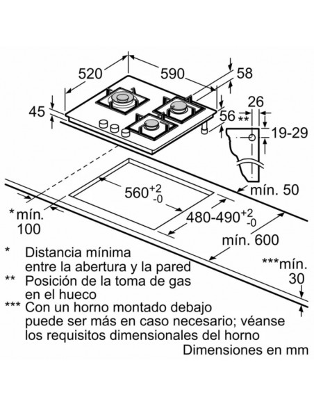 Placa Gas Butano - BALAY 3ETG663RB, 3...