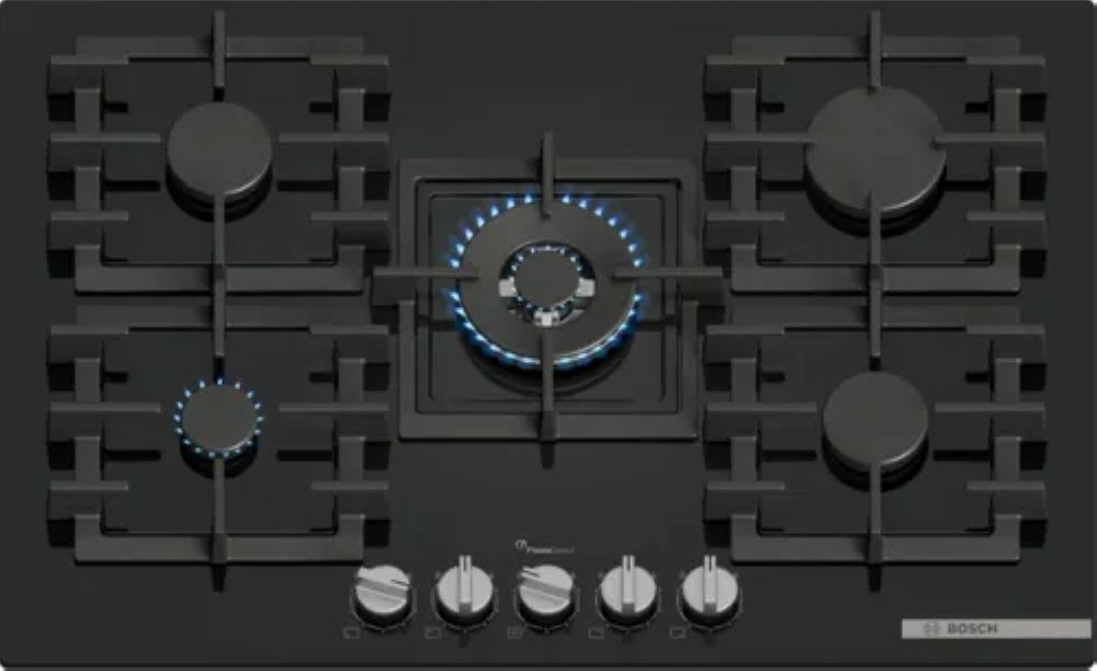 Bosch – Placa de gas Bosch Serie 6, 75 cm de ancho, Tecnología FlameSelect, PPQ7A6I40.