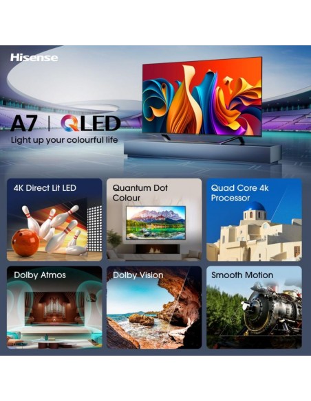 TV QLED - HISENSE 43A7NQ, 43", 4K, HDR