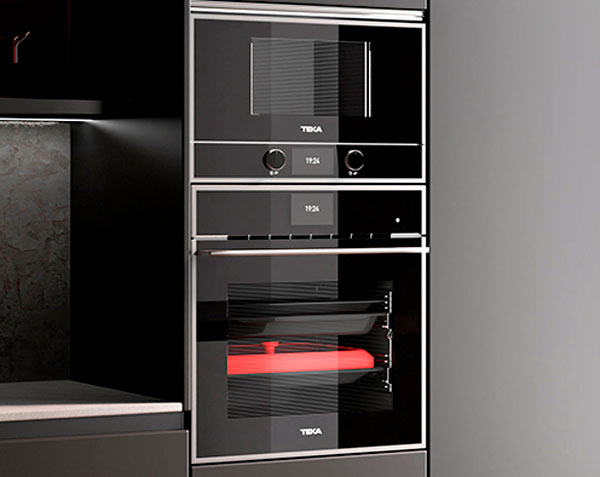 Módulo Columna de Cocina Mueble Horno y Microondas 1 puerta Y 1