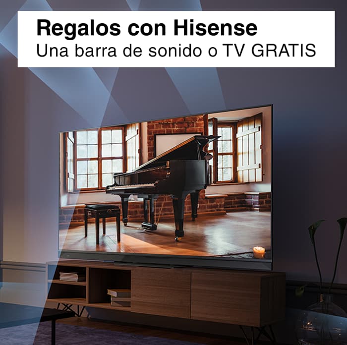 De regalo un televisor o barra de sonido comprando un televisor Hisense